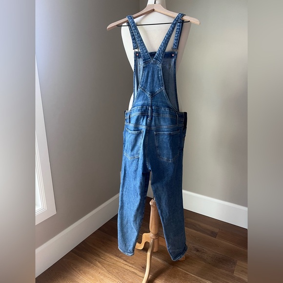 Women’s Maternity Old Navy Denim Blue Overalls Stretch Side Pockets Bib Size 6 - Picture 4 of 10